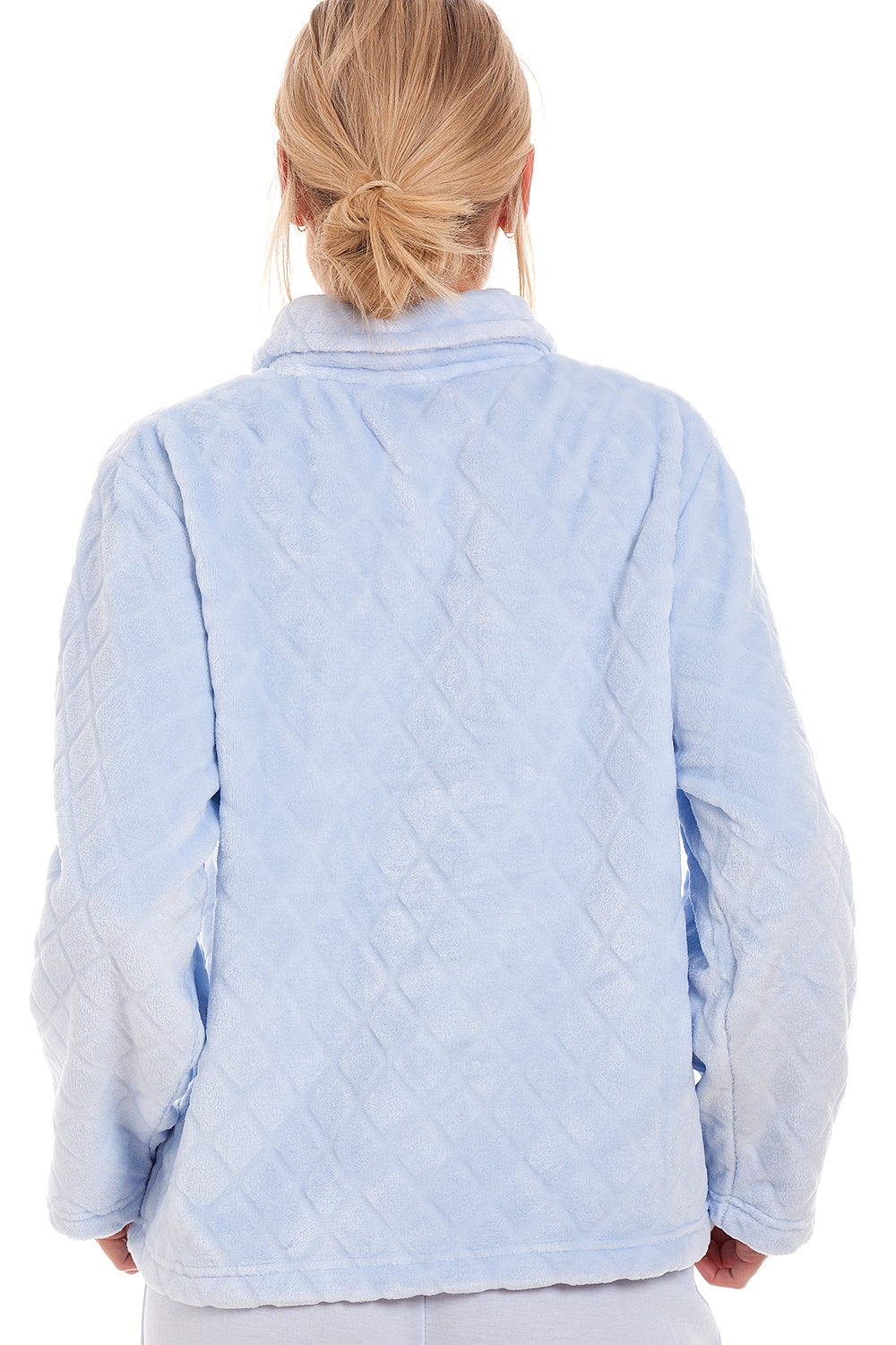 Camille Women's Supersoft Diamond Print Bed Jacket with Pockets