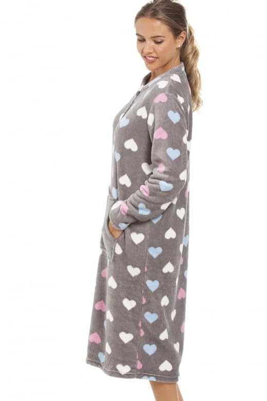 Multi Coloured Heart Print Supersoft Grey Lounger