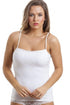 White Floral Lace Trim Stretch Cami Top