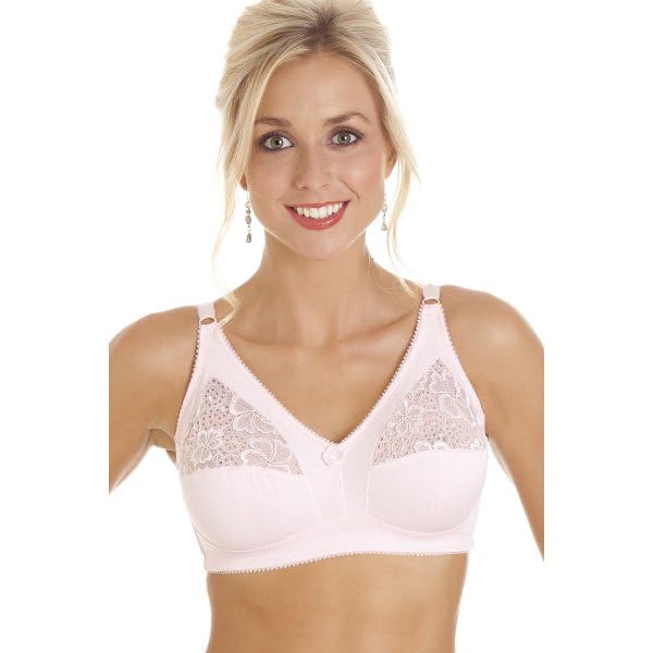 Soft Cotton Comfort Non Wired Pink Bra 