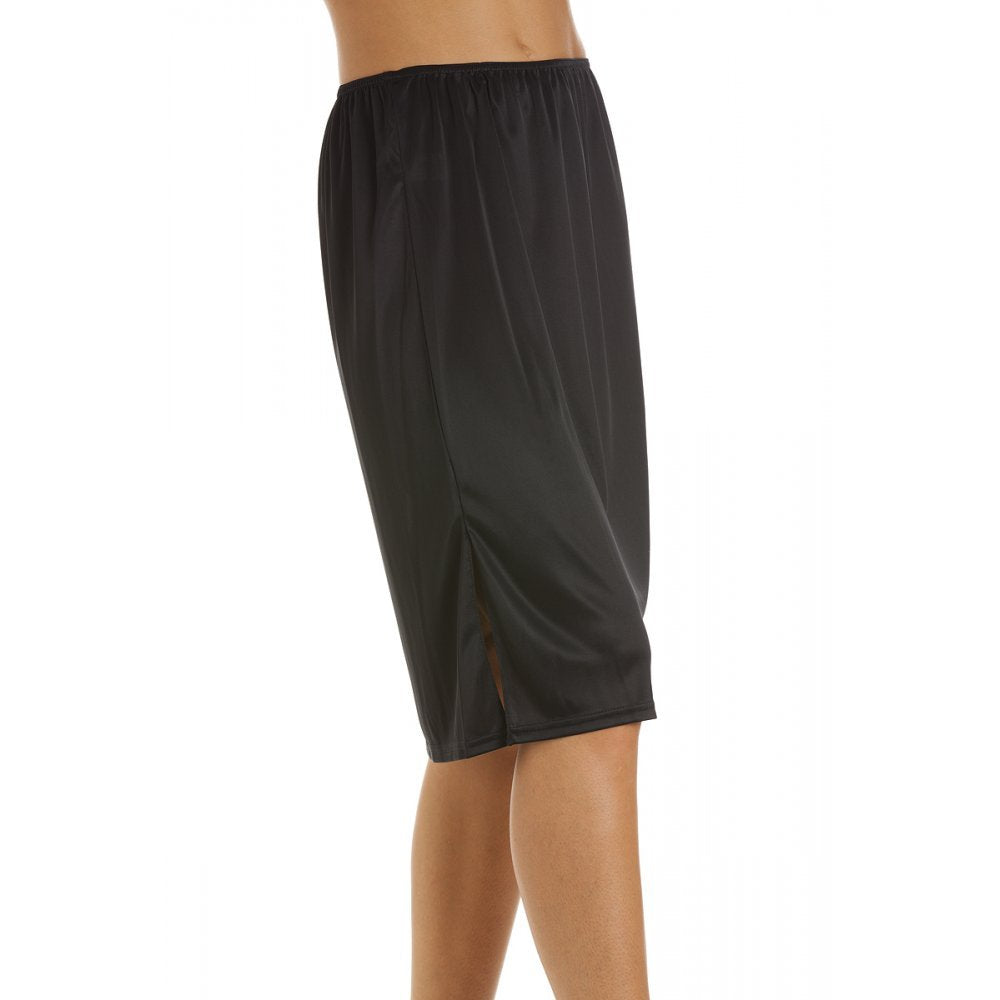 Women's 24'' Half Length Cling Resistant Under Skirt Slip Black