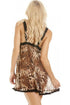 Womens Sexy Gold Leopard Print Babydoll
