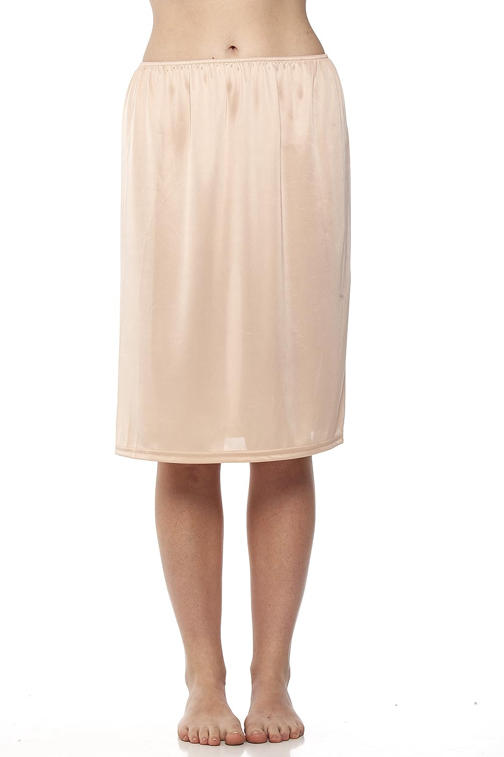 Women's 24'' Half Length Cling Resistant Under Skirt Slip Beige