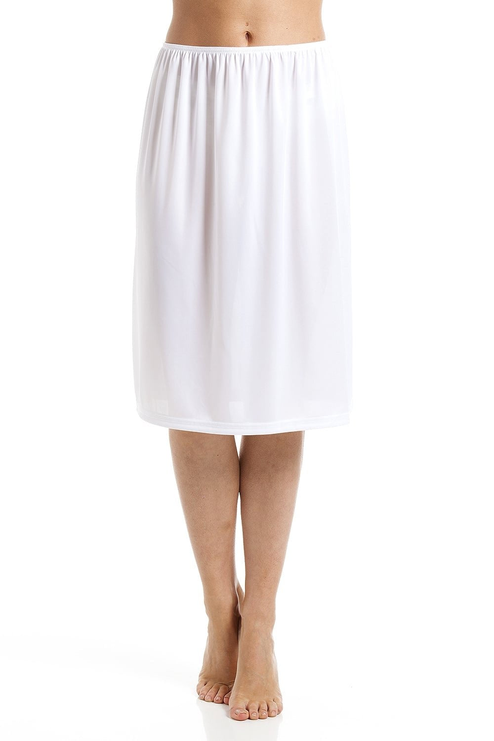 Women's 24'' Half Length Cling Resistant Under Skirt Slip White