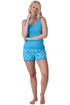 Women's Lightweight Plain Cotton Sleeveless Top Pyjama Set with Elasticated Waist and Lace Detailing