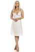 Camille Women's Full Slip Chemise Dress Ivory Knee Length Classic Nightwear