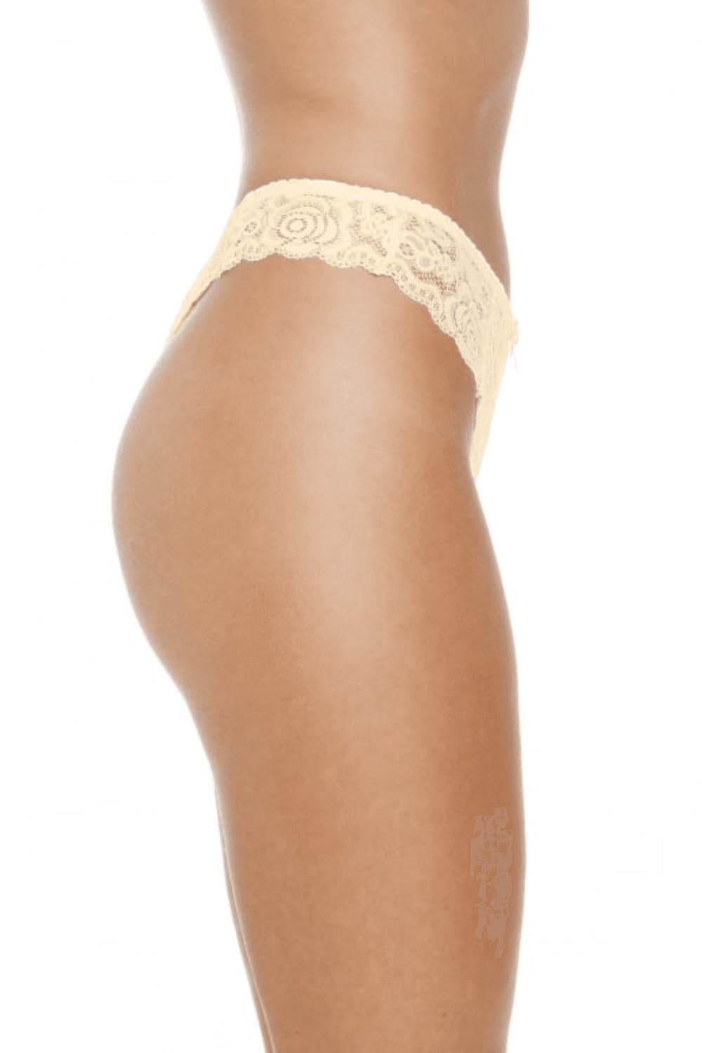 Six Pack Ivory Floral Lace Melody Thong