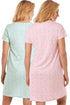 Camille 2 Pack Short Sleeved Summer Cotton Nighties - Breathable & Lightweight Nighties for Women