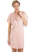 Camille Women's Nightshirt Knee Length Satin Dress Ladies Nightwear