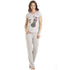 Grey Short Sleeve Zebra Motif Full Length Pyjama