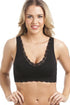 Camille Women's Non-Wire Bra in Black Lace Trim Comfort Padded Lingerie