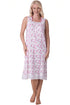 Womens Lightweight Jersey Cotton Sleeveless Floral Nightdresses 