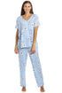 Womens Full Length Floral Print Spandex Pyjama Set