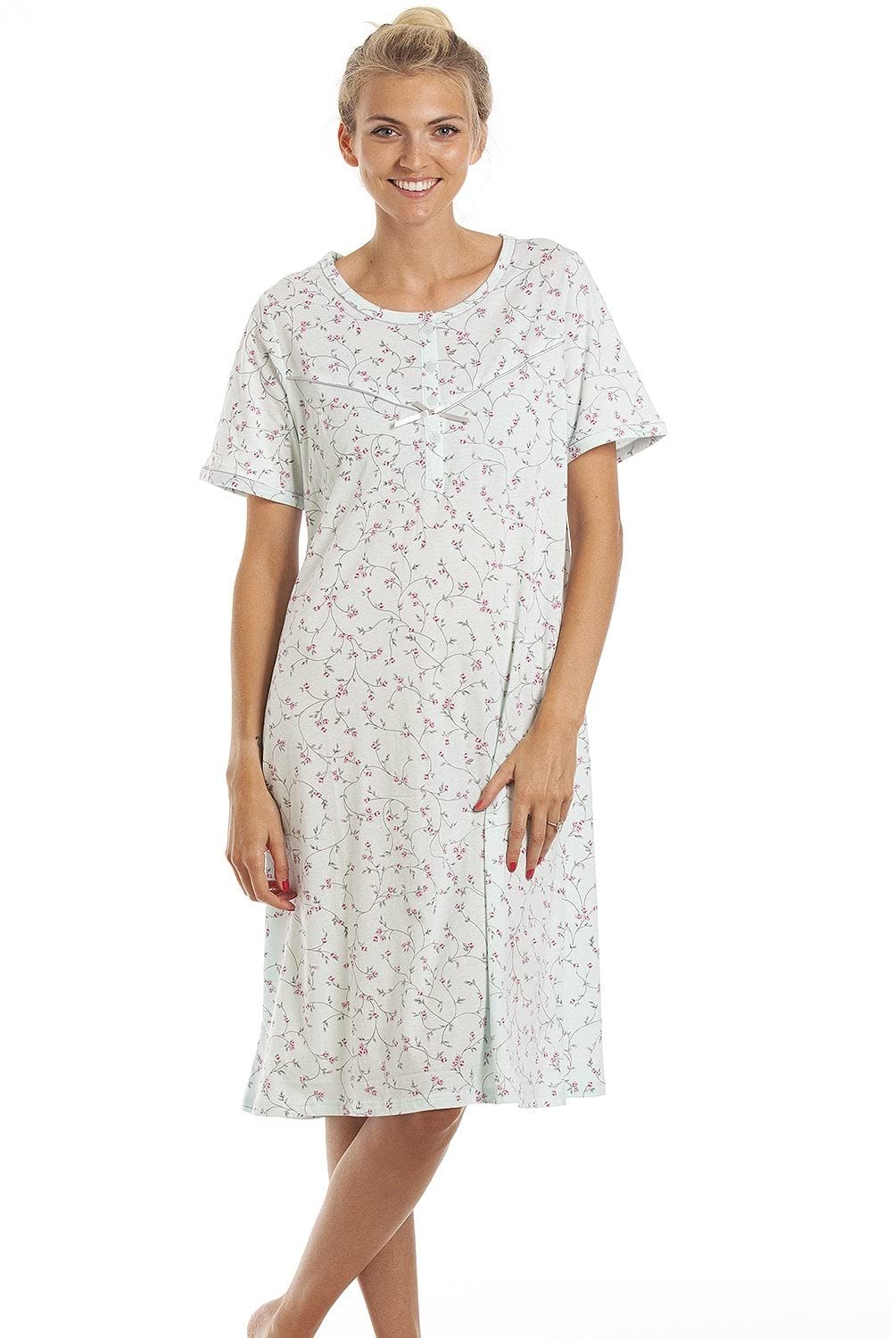 Classic Floral Print Jersey Cotton Nightdress