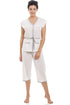 Ladies Short Sleeve Cropped Bottoms Pyjama Set