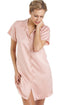 Camille Women's Nightshirt Knee Length Satin Dress Ladies Nightwear