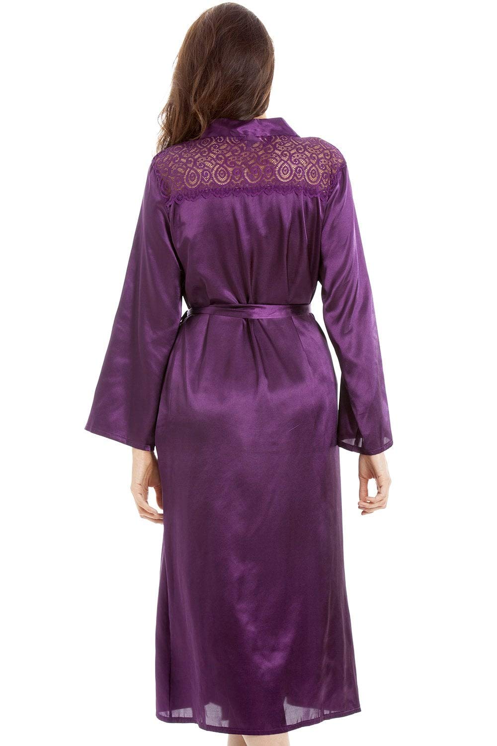 Camille Womens Purple Long Satin Wraps