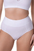 Camille Womens Four Pack Elasticated High Waisted Cotton Comfort Briefs White