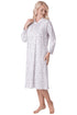 Womens Heavyweight Long Sleeve 100% Cotton Jersey Nightdress