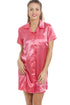 Camille Women's Nightshirt Knee Length Satin Dress Ladies Nightwear
