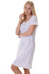 Diamond Print Cotton Nightdress With Flowers