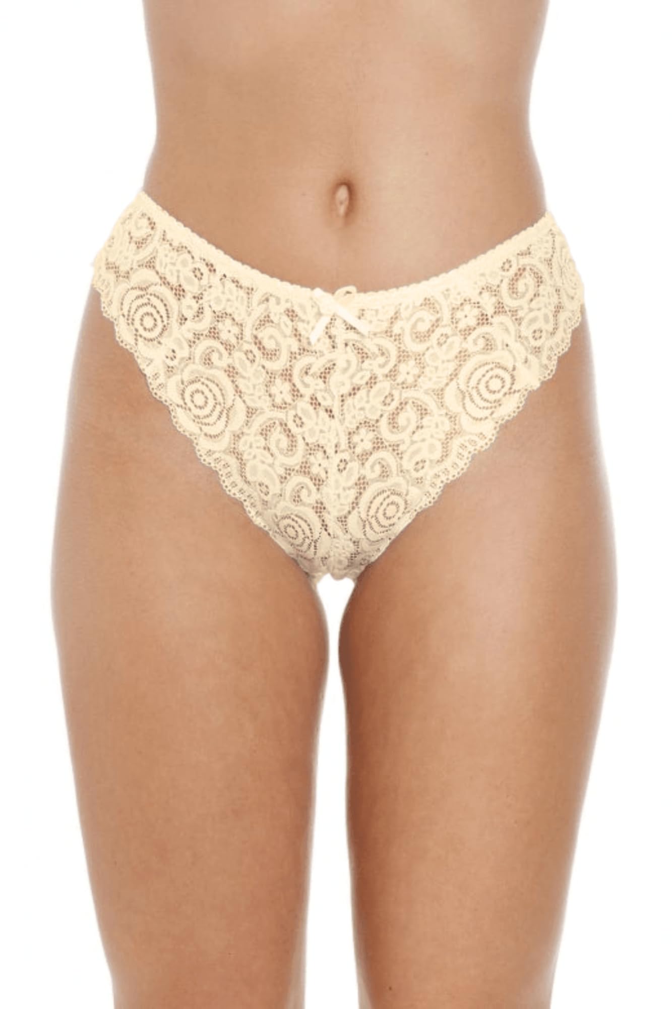 Six Pack Ivory Floral Lace Melody Thong