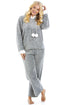 Camille Women's Hooded Pyjama Set Long Sleeve Fleece Nightwear