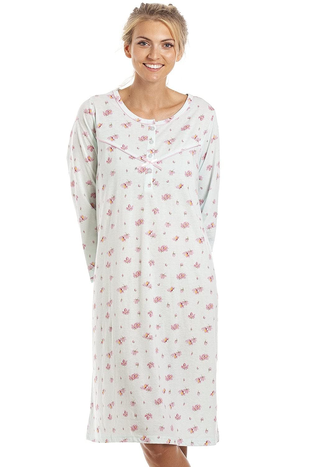 Womens Long Sleeve Floral Nightdress
