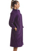 Soft Fleece Purple Zip Front Housecoat
