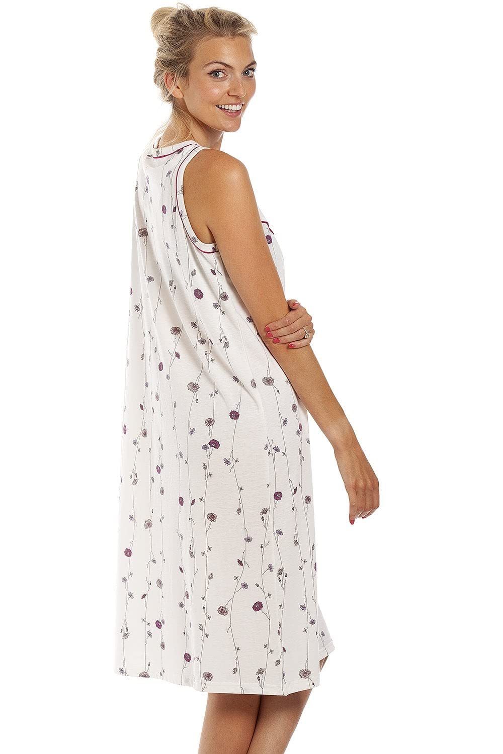 Cream Sleeveless Poppy Print Nightdress 