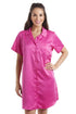 Camille Women's Nightshirt Knee Length Satin Dress Ladies Nightwear