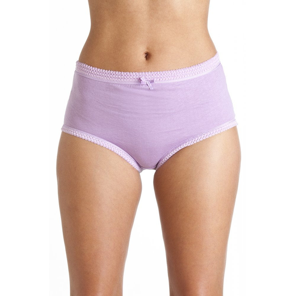 Womens 3 Pack 100% Cotton Purple Mix Full Briefs