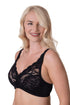 Womens Soft Lace Cup Non-Wired Bra Black