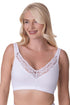 Womens Soft Cotton Elastane Trim 2 Pack Bra White