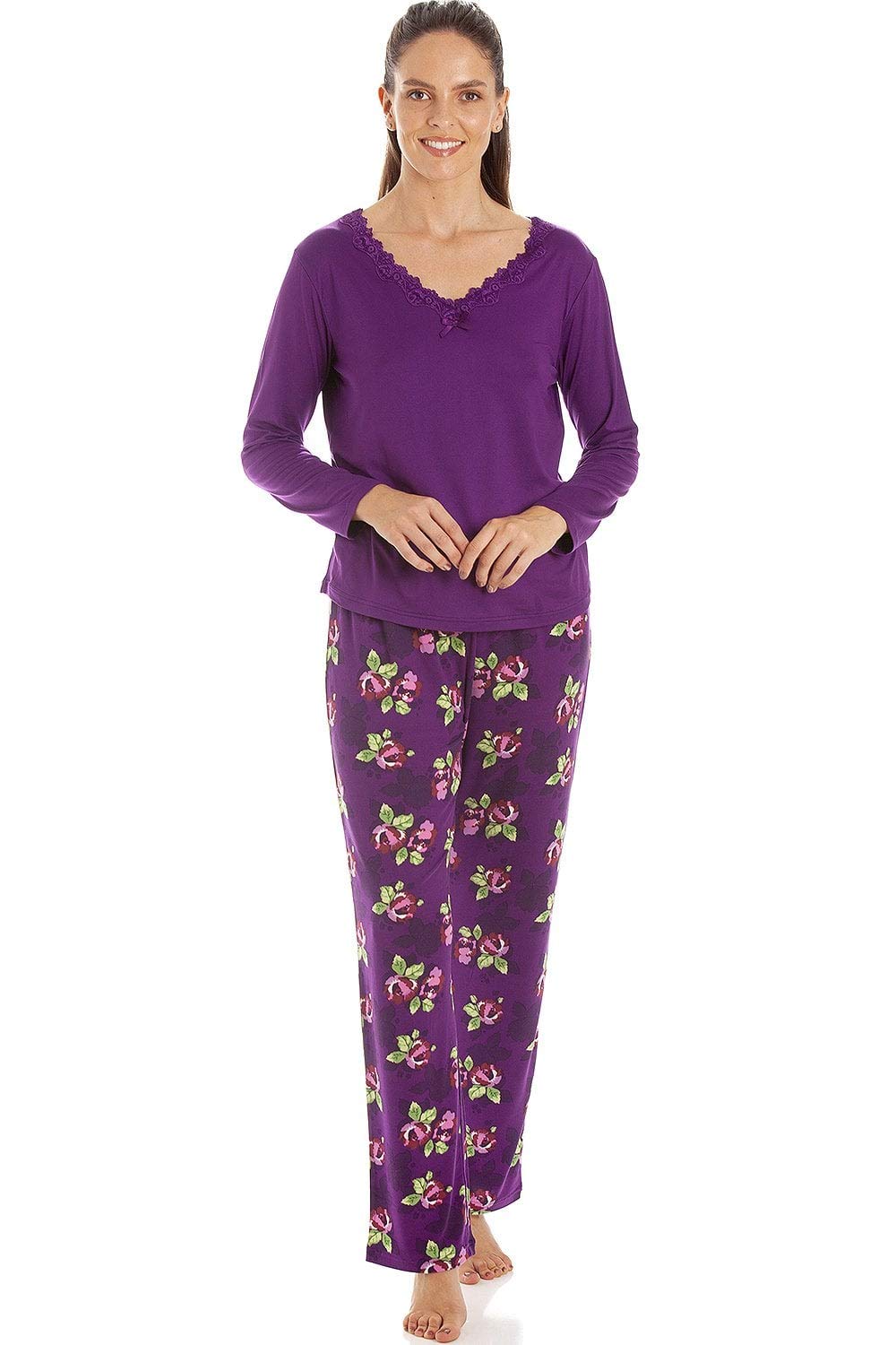 Womens Floral Print Spandex Pyjamas