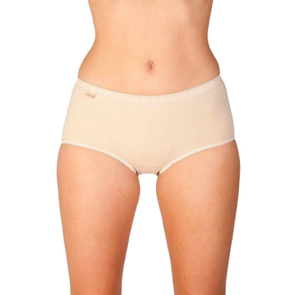 Womens Midi Brief Three Pack Beige