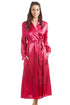 Womens Fuchsia Pink Luxury Satin Dressing Gown