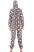 Multi Coloured Heart Print Supersoft Grey Onesie
