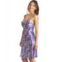 Luxury Kimono Style Purple Floral Satin Chemise And Wrap Set