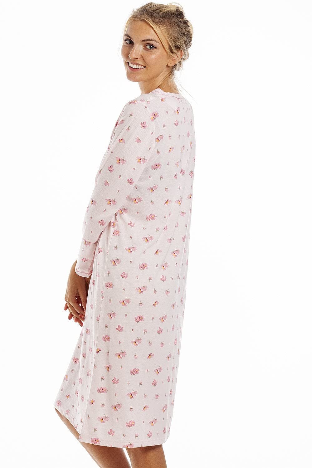 Womens Long Sleeve Floral Nightdress
