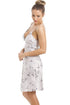 Silver Humming Bird And Butterfly Print Satin Chemise