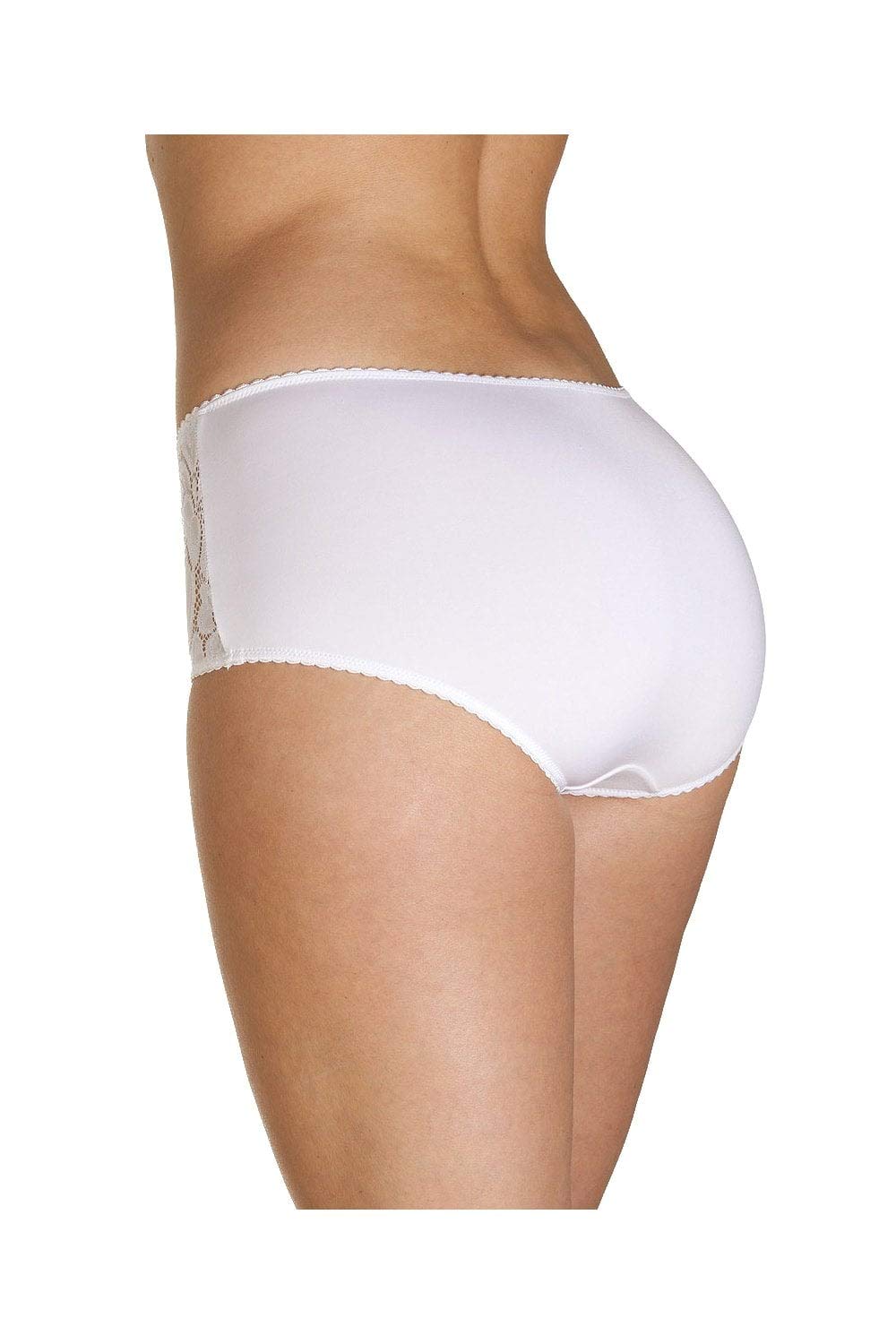 Womens White Lace Panel Jacquard 3 Pack Boxer Shorts