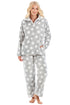 Womens Supersoft Velour Fleece Star Print Pyjama Set
