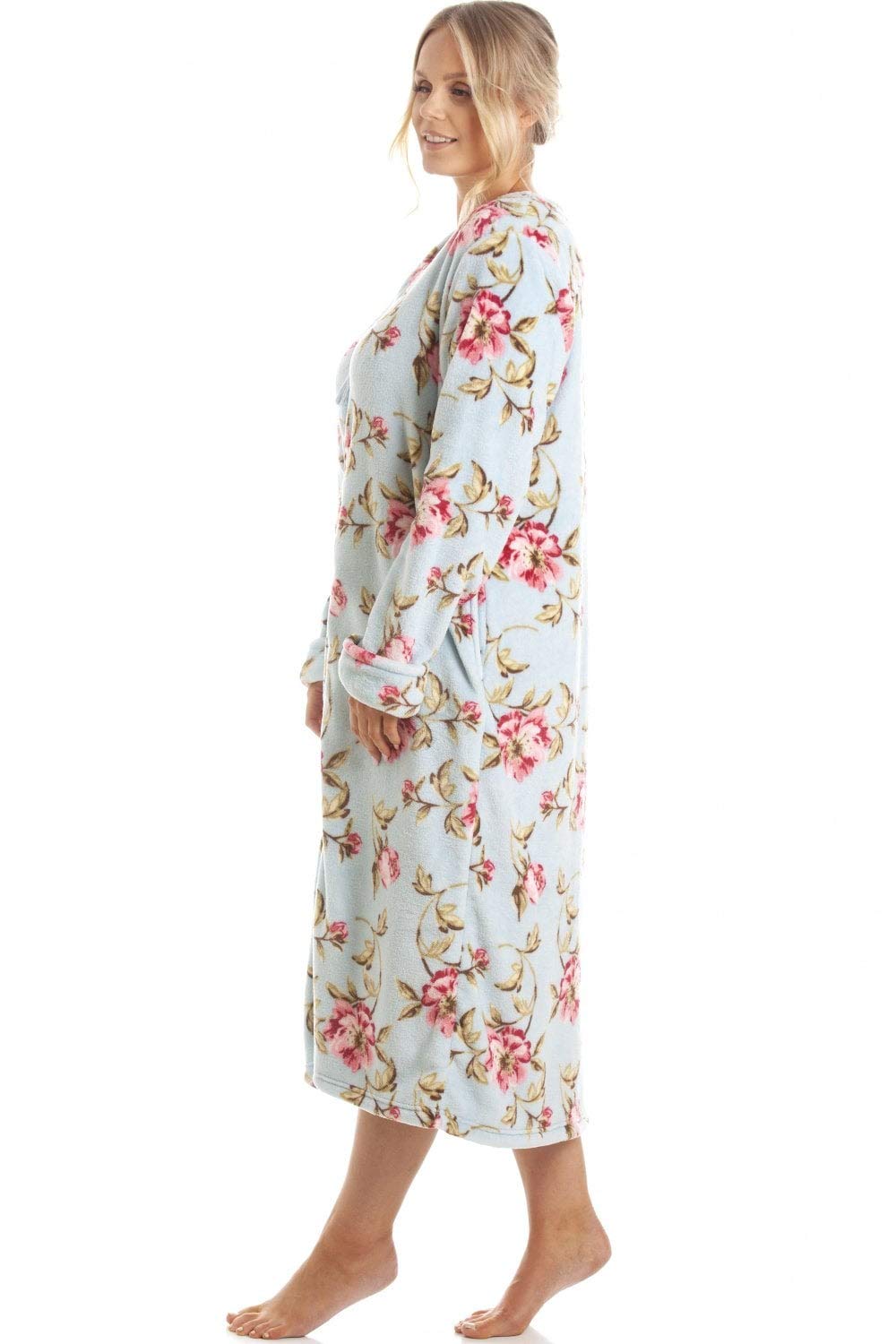 Womens Floral Katie Zip Robes 