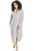 Camille Women's Housecoat Fleece Zip Robe with Inseam Pockets