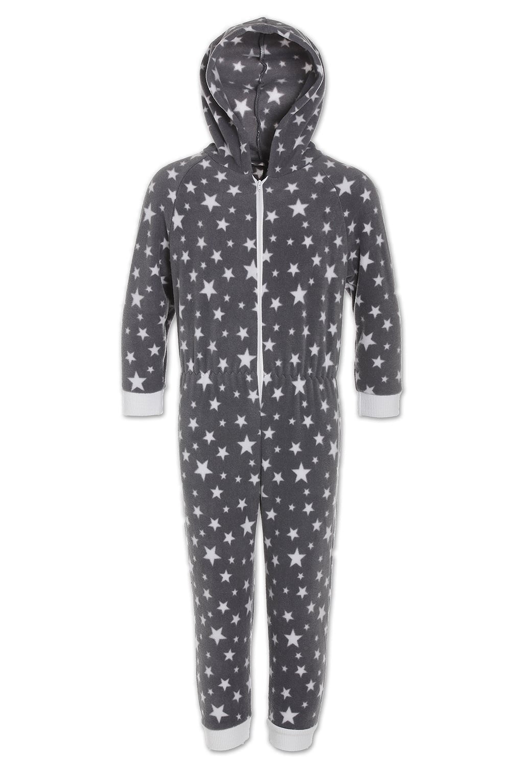 Childrens Supersoft Grey Star All In One Onesie