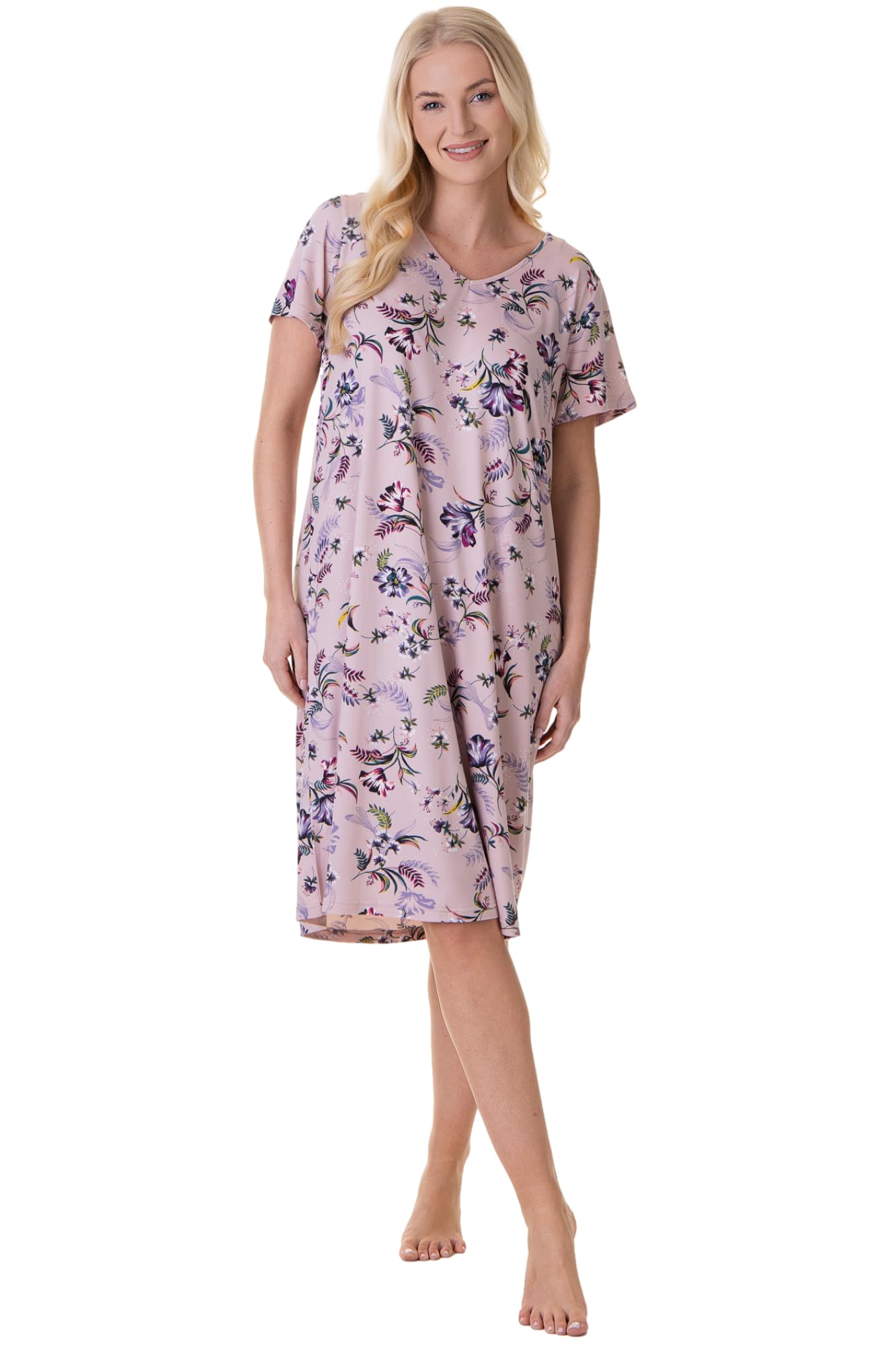 Womens Lightweight Floral Print Nightdress