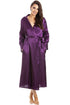 Camille Womens Purple Long Satin Wraps