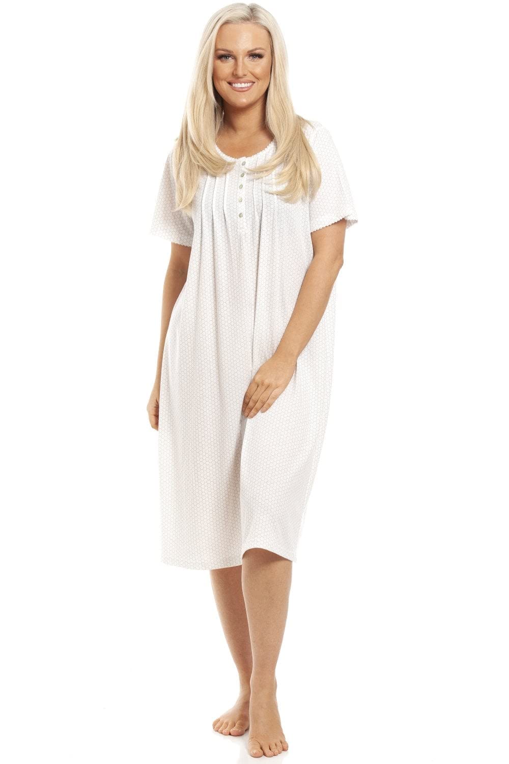 Stylish Honeycomb Print Jersey Nightdress