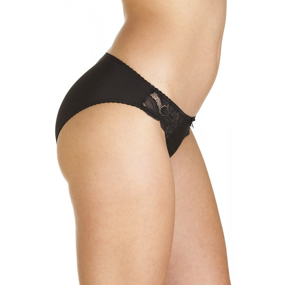 Three Pack Black Serenity Jacquard High Leg Briefs